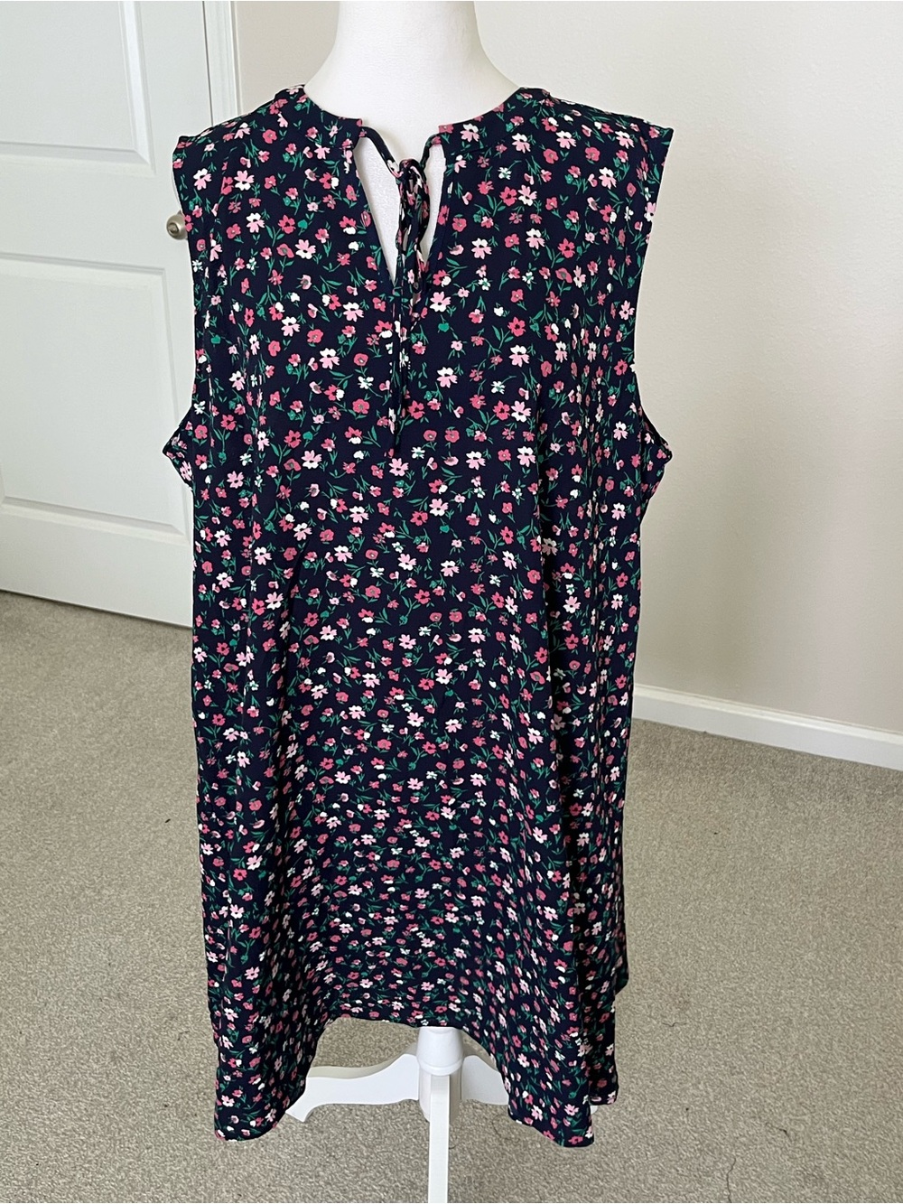 NWT Adore Me Navy Floral Mini Dress with Pink and Green Accents Size 2X